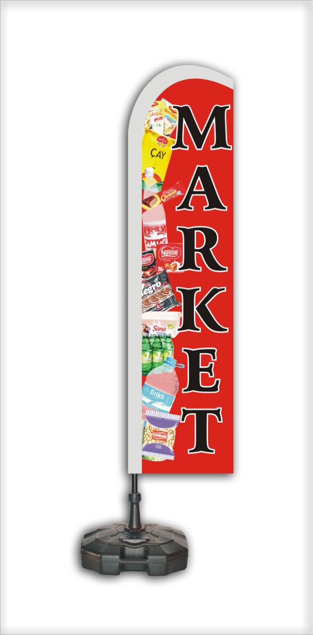 -MARKET- Yelken Bayrak TAKIM 1 Ad. - Kırmızı