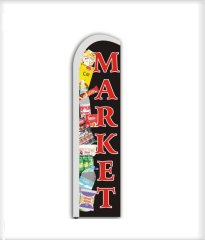 -MARKET- Yelken Bayrak Sadece KUMAŞ (75x300 cm) Siyah