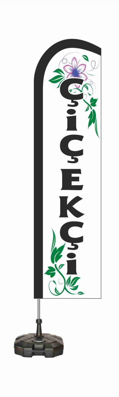 -ÇİÇEKÇİ- Yelken Bayrak TAKIM Siyah