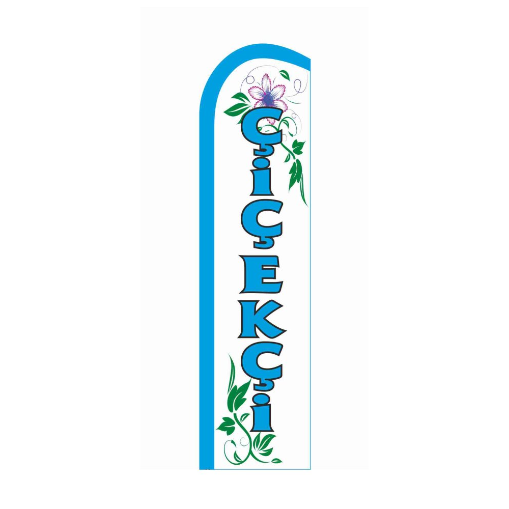 -ÇİÇEKÇİ- Yelken Bayrak (Sadece KUMAŞ 75x300 cm) Mavi
