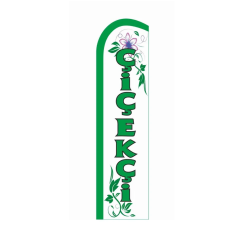 -ÇİÇEKÇİ- Yelken Bayrak (Sadece KUMAŞ 75x300 cm) Yeşil