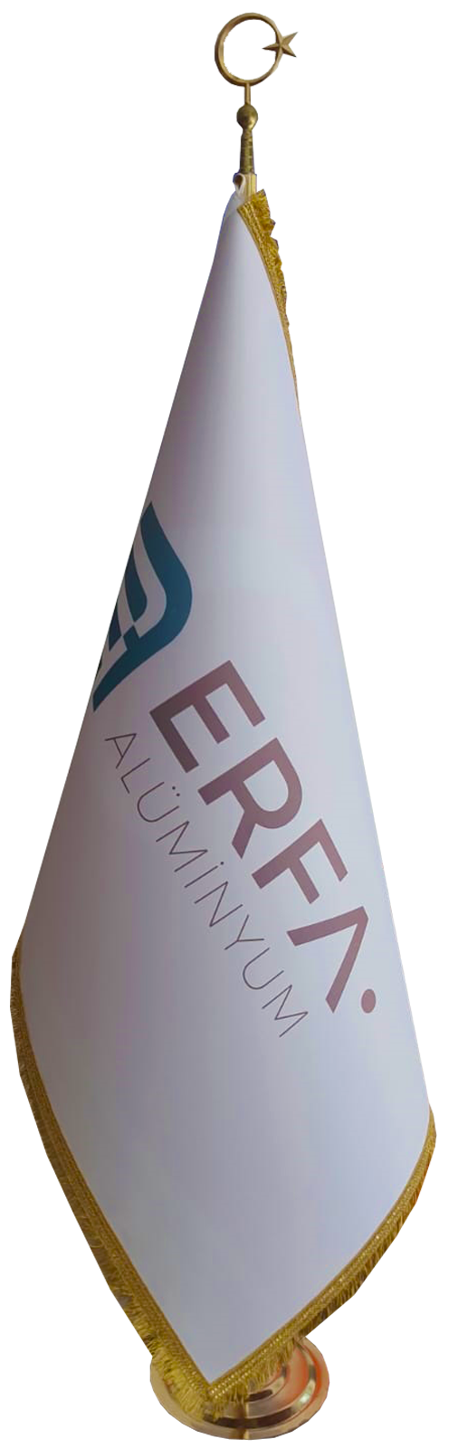 Özel Krom Direkli Makam Bayrağı (Telalı Saçaklı)