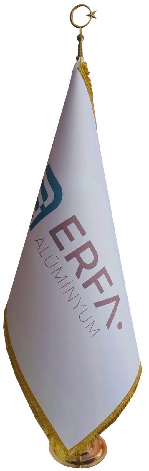 Özel Krom Direkli Makam Bayrağı (Telalı Saçaklı)